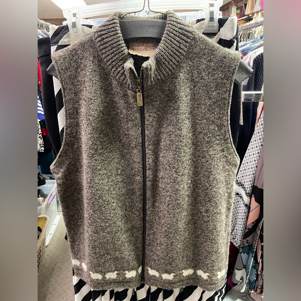 🤎Vintage Great Condition WoolCraft Merino Lambswool M Vest Made in New Zealand